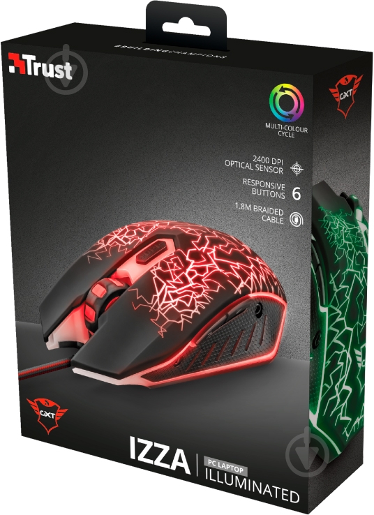 Мышь Trust GXT 105 Izza Illuminated Gaming black - фото 11