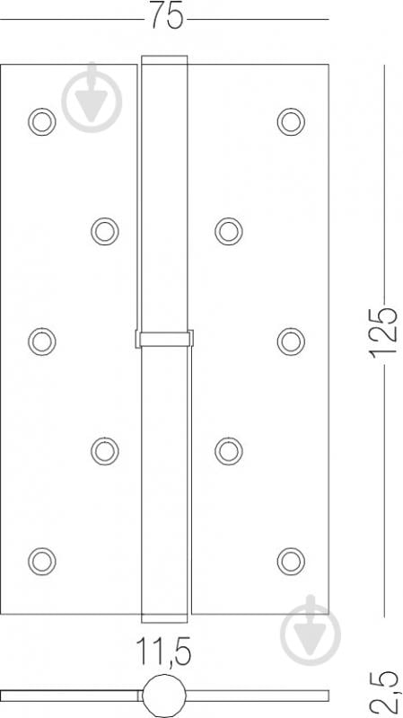 Петля Linde H-120R MACC 125x75x2,5 мм матова бронза права 1 шт. - фото 3