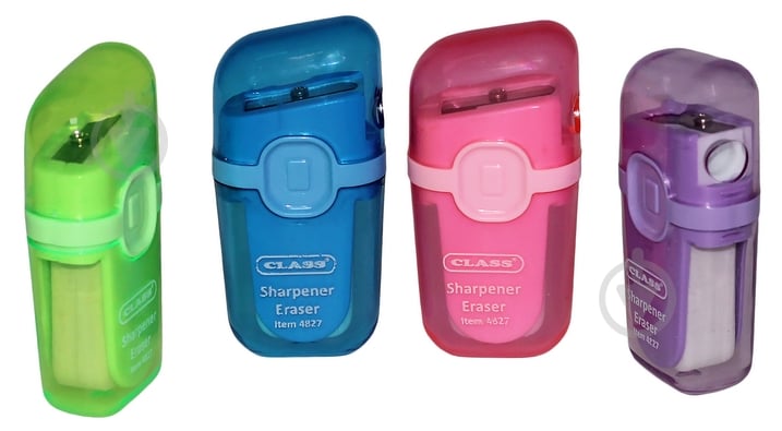Точилка с контейнером и ластиком Splay цвет в ассортименте 4827 CLASS - фото 1
