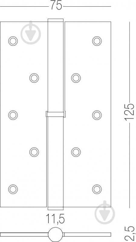 Петля Linde H-120L MACC 125x75x2,5 мм матова бронза ліва 1 шт. - фото 3