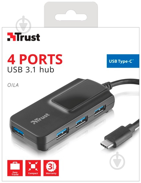USB-хаб Trust USB Type-C – 4 USB 3.0 - фото 7
