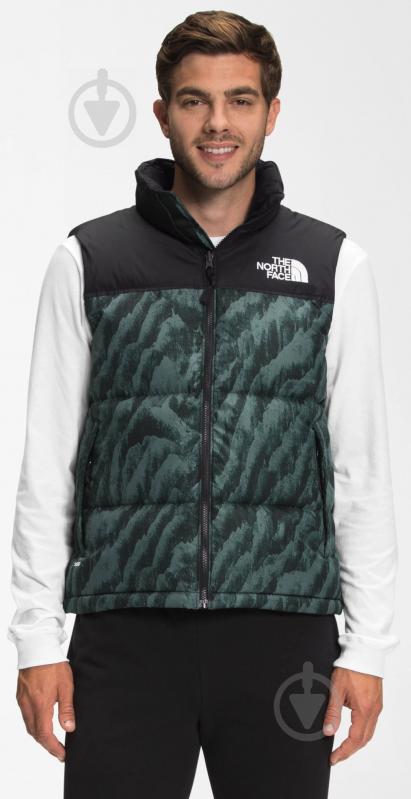 Жилет THE NORTH FACE M PRINTED 1996 RETRO NUPTSE VEST NF0A5IX529L1 р.L зелений із чорним - фото 1