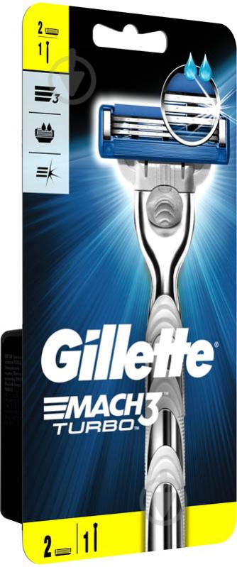 Станок для гоління Gillette Mach 3 Turbo зі змінними картриджами 2 шт. - фото 3