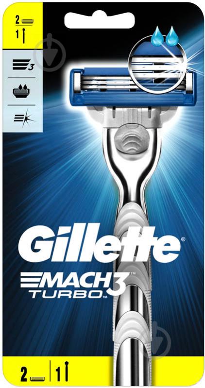 Станок для гоління Gillette Mach 3 Turbo зі змінними картриджами 2 шт. - фото 2