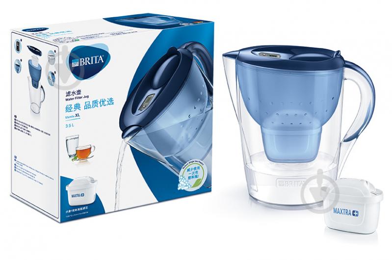 Фильтр-кувшин BRITA Marella XL Memo синий + 2 картриджа - фото 1