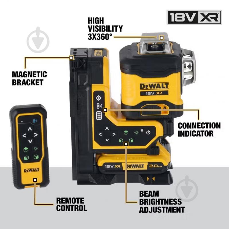 Рівень лазерний DeWalt DCLE34035D1 - фото 6 Рівень лазерний DeWalt DCLE34035D1 - фото 6