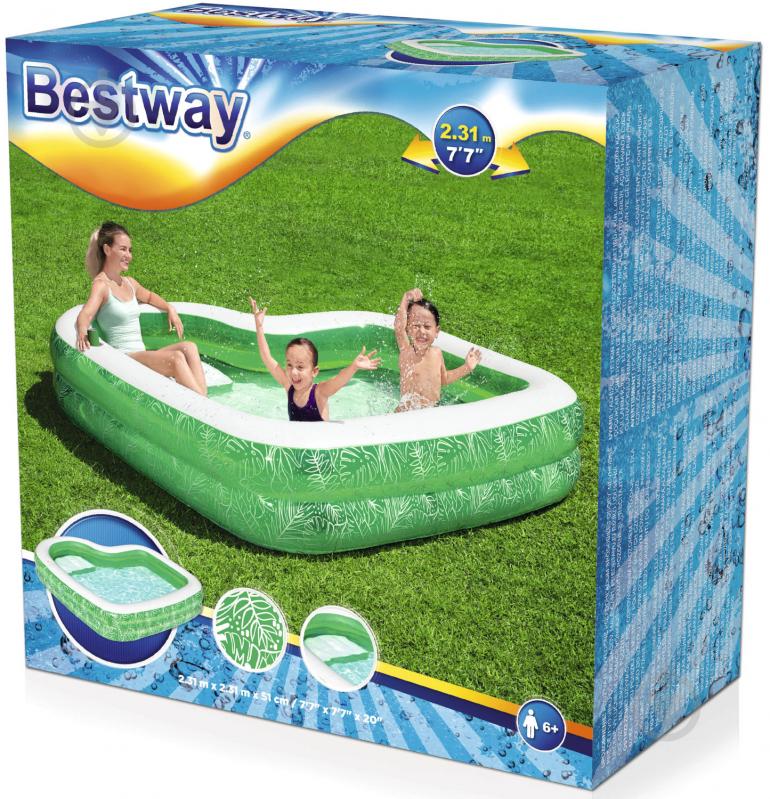 Басейн надувний Bestway Tropical Paradise із сидінням 231x231x51 см - фото 7