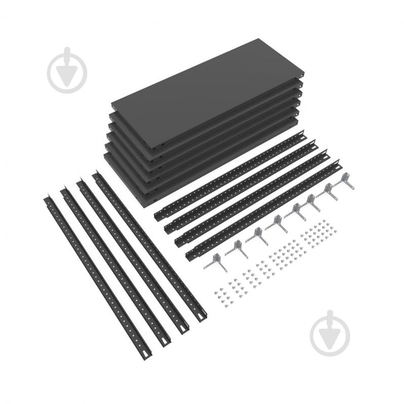Стелаж металевий Меткас Кронос 2200x1000x500 мм антрацит метал полиці 6 шт. фарба - фото 7