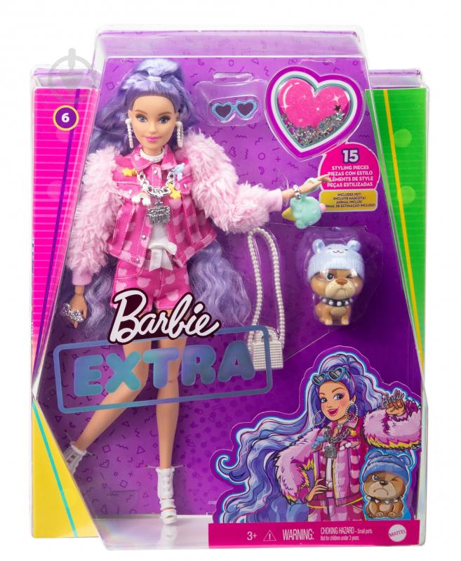 Кукла Barbie Экстра с сиреневыми волосами GXF08 - фото 3