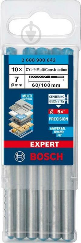 Свердло універсальне Bosch CYL-9 7x60x100 мм 10 шт. 2608900642 - фото 2