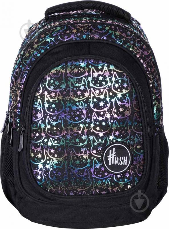 Рюкзак молодіжний Hash #Школа AB330 Neon kitty з голографічним ефектом 18.5 л 39 х 28 х 15 см - фото 1