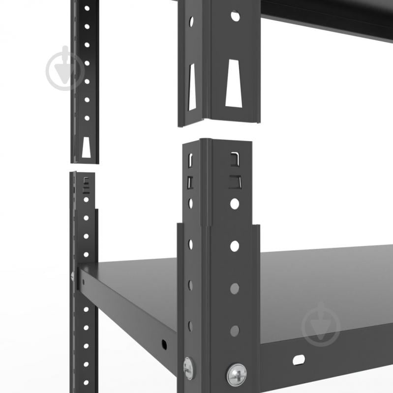 Стелаж металевий Меткас Кронос 1800x1200x600 мм антрацит метал полиці 5 шт. фарба - фото 3