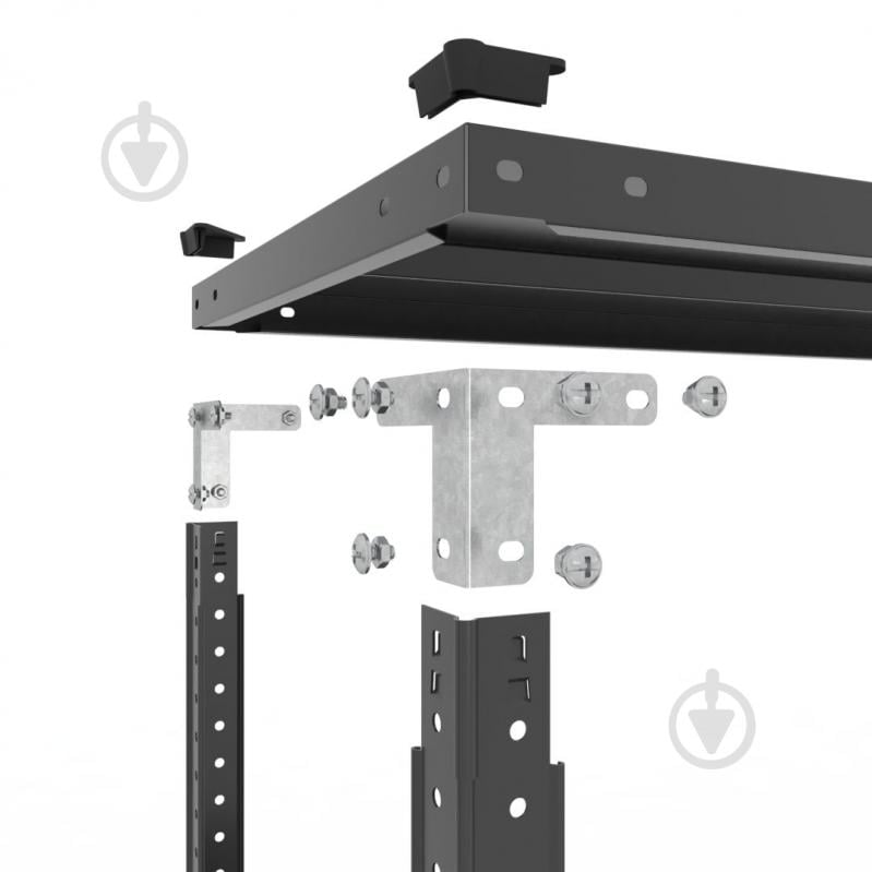 Стелаж металевий Меткас Кронос 1800x1200x600 мм антрацит метал полиці 5 шт. фарба - фото 8