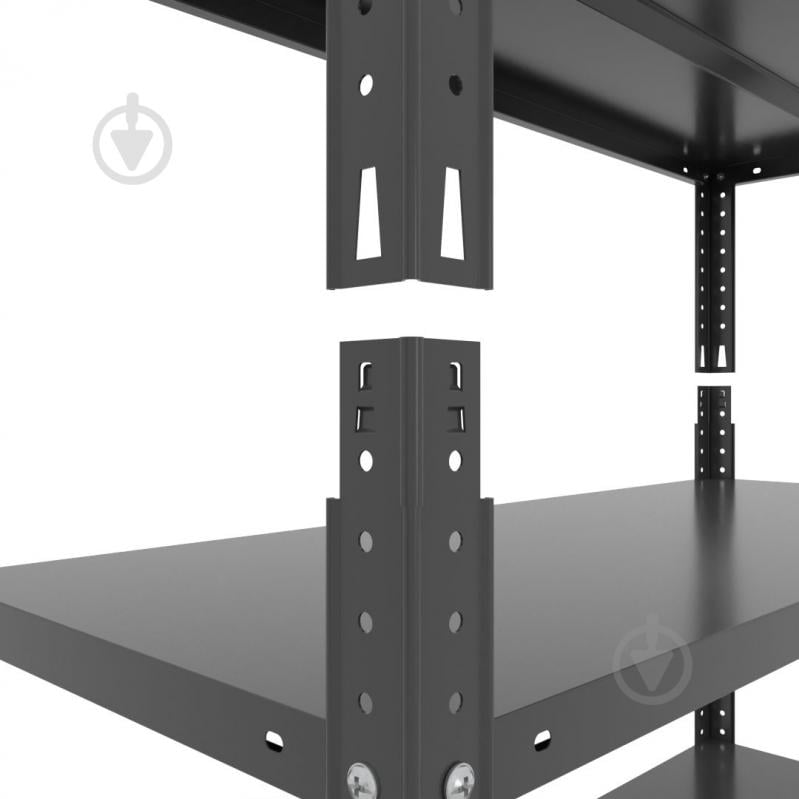 Стелаж металевий Меткас Кронос 1800x1200x600 мм антрацит метал полиці 5 шт. фарба - фото 4