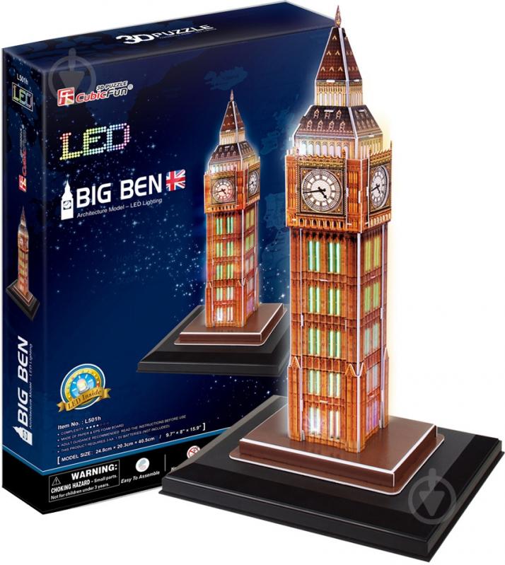 3D-пазл CubicFun Великобритания: Биг-Бен LED L501h - фото 2