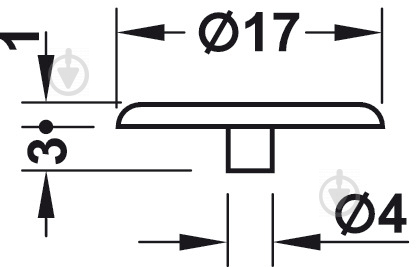 Заглушка на минификс d17 мм 50 шт. черный Hafele 482.04.707 - фото 2