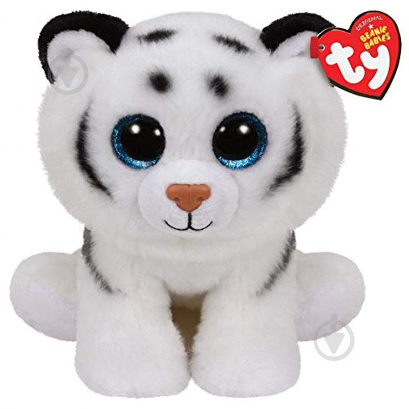 Мягкая игрушка TY Beanie Babies Тигренок Tundra 25 см белый с черным 90219 - фото 1