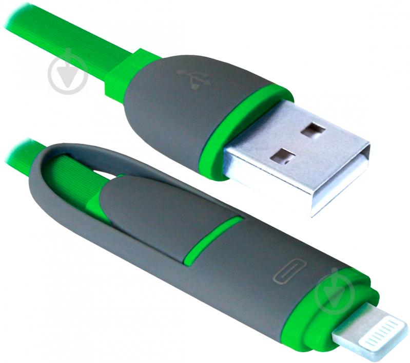 Кабель Defender USB – Apple Lightning 1 м зеленый 10-03BP (87489) - фото 2