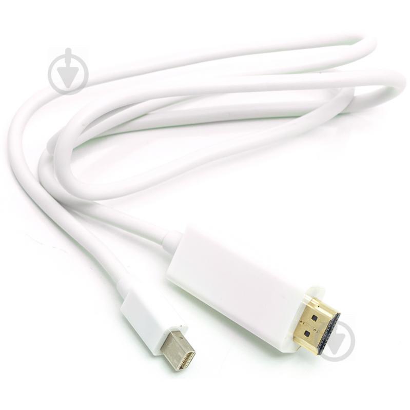 Кабель PowerPlant mini DisplayPort (M) – HDMI (M) 1 м білий (CA912131) - фото 1