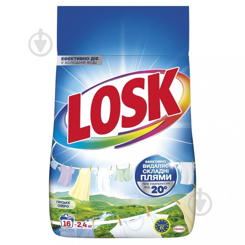 Порошок для машинного та ручного прання Losk для білих та світлих речей "Гірське Озеро" 2,4 кг - фото 1