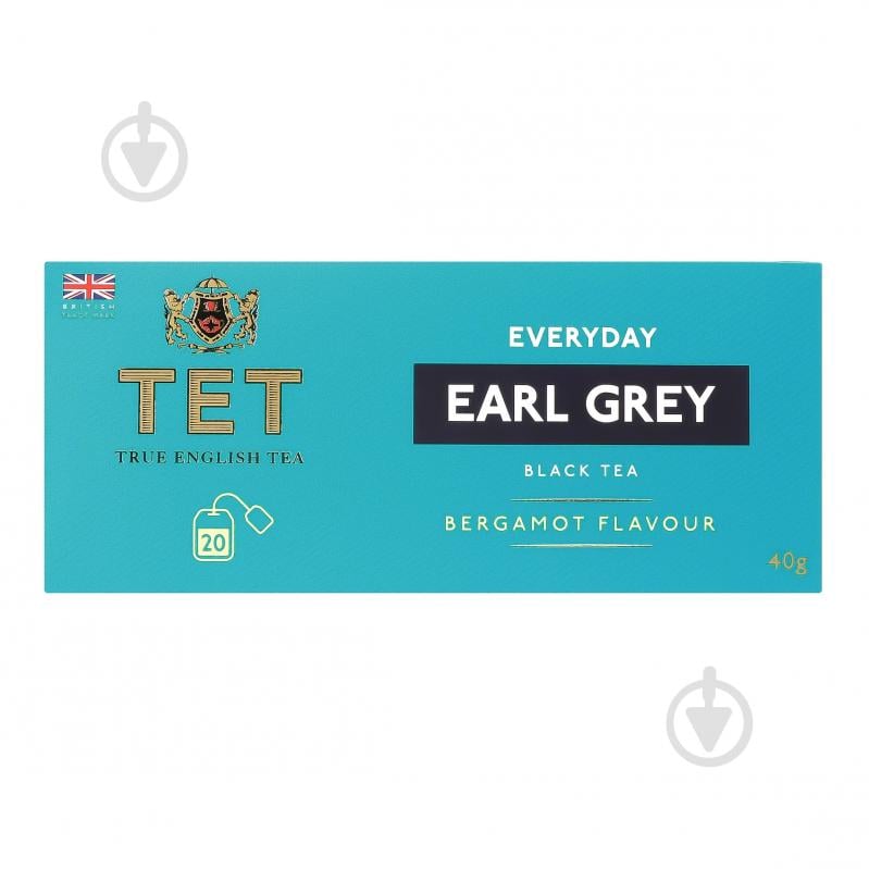 Чай черный ТЕТ Everyday Earl Grey байховый мелкий с ароматом бергамота 20 шт. 40 г - фото 1