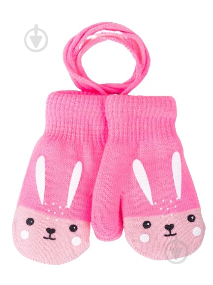Рукавицы YO! р.14 розовый - фото 1