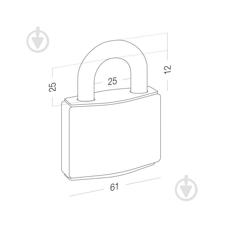 Замок навесной Horst HR-SP1-60D открытый (амбарный) - фото 6