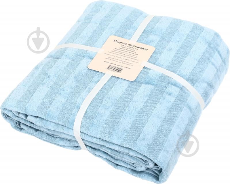 Простирадло махрове 160x220 см 371 блакитний - фото 1