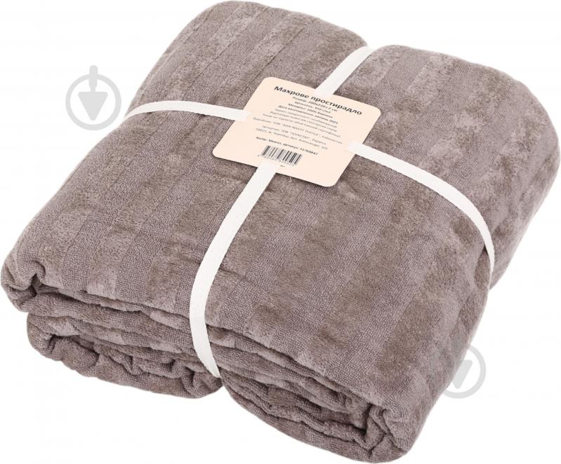 Простирадло махрове 200х220 см 450 г/м2 мокко 200x220 см - фото 1