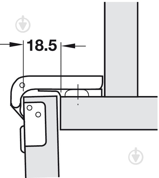 Петля накладна Hafele Metalla MINI A 95° пряма шаблон 38/7,5 + монтажна планка під шуруп 311.01.119 - фото 4