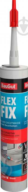 Клей-герметик силіконовий BauGut Flex Fix 290 мл білий - фото 2