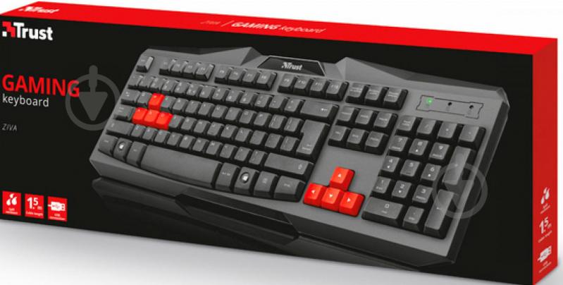 Клавіатура Trust Ziva gaming keyboard UKR black - фото 4