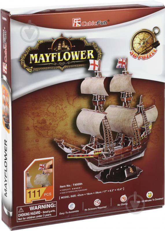 3D-пазл CubicFun Корабль Мейфлауэр T4009h - фото 1 3D-пазл CubicFun Корабль Мейфлауэр T4009h - фото 1