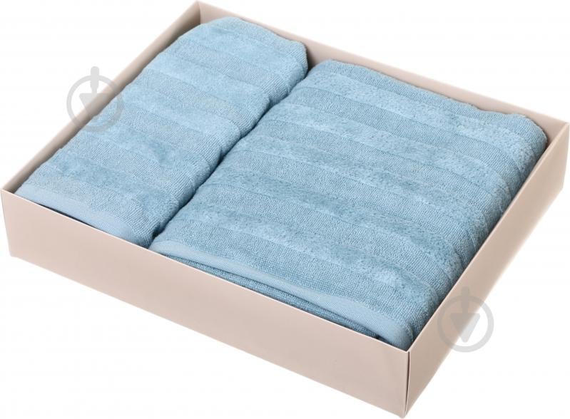 Набор полотенец 70x140 см 371 голубой - фото 2 Набор полотенец 70x140 см 371 голубой - фото 2