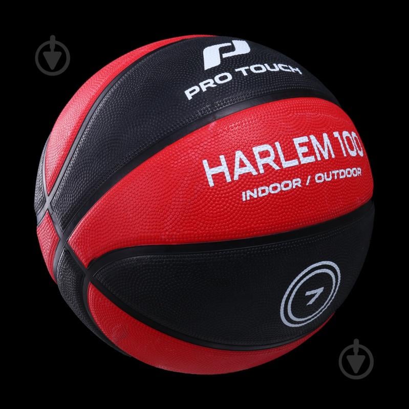 Баскетбольный мяч Pro Touch Harlem 100 310329-900050 р. 7 черный с красным - фото 3