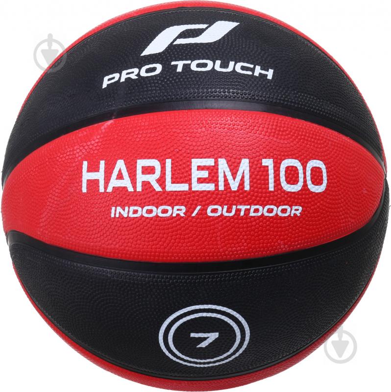 Баскетбольный мяч Pro Touch Harlem 100 310329-900050 р. 7 черный с красным - фото 1