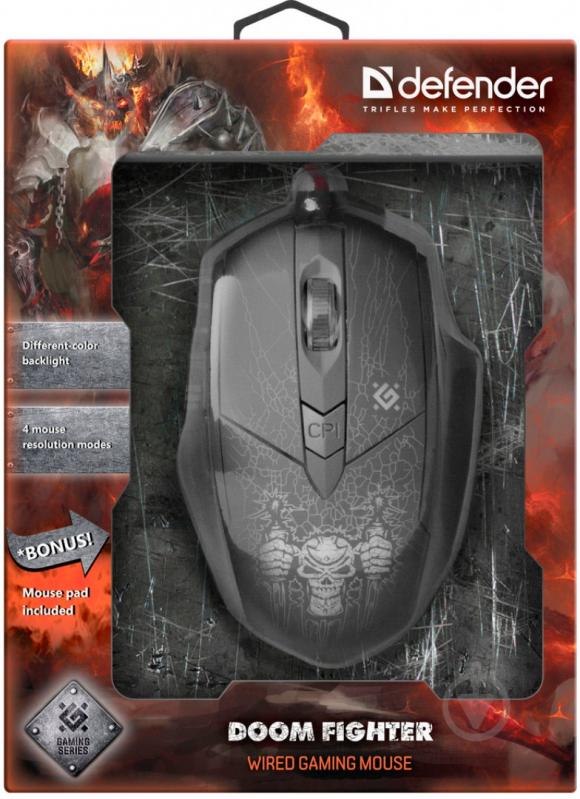 Миша Defender Doom Fighter GM-260L (52260) black - фото 6 Миша Defender Doom Fighter GM-260L (52260) black - фото 6