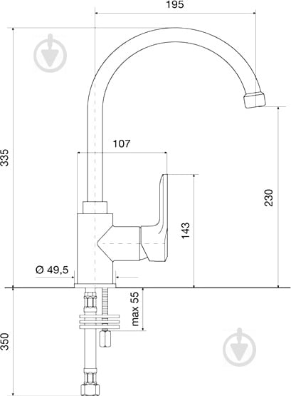 Змішувач для кухні Emmevi Rubinetterie Nefer U Bio 770077 - фото 2