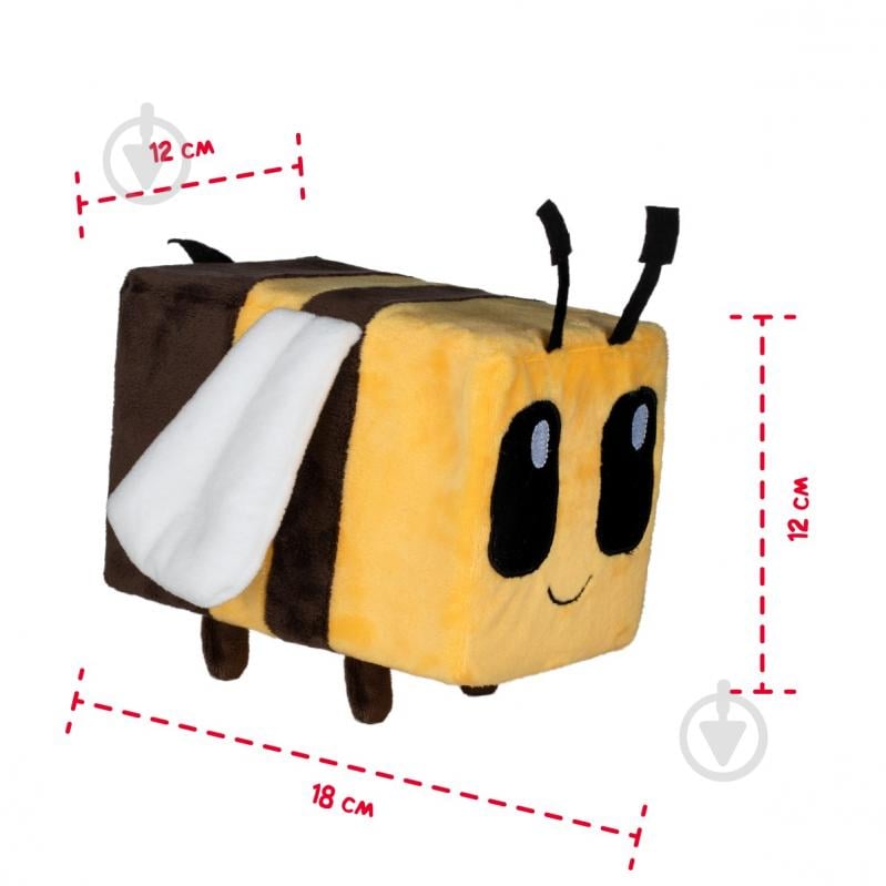 М'яка іграшка DGT-PLUSH Бджілка Піксель 20 см жовто-чорний PCHL0 - фото 3