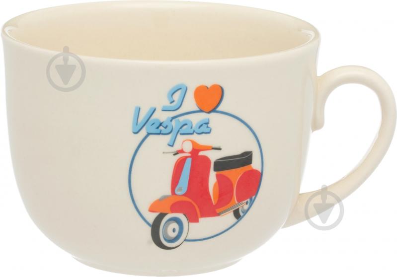 Чашка Мопед 500 мл біла - фото 1