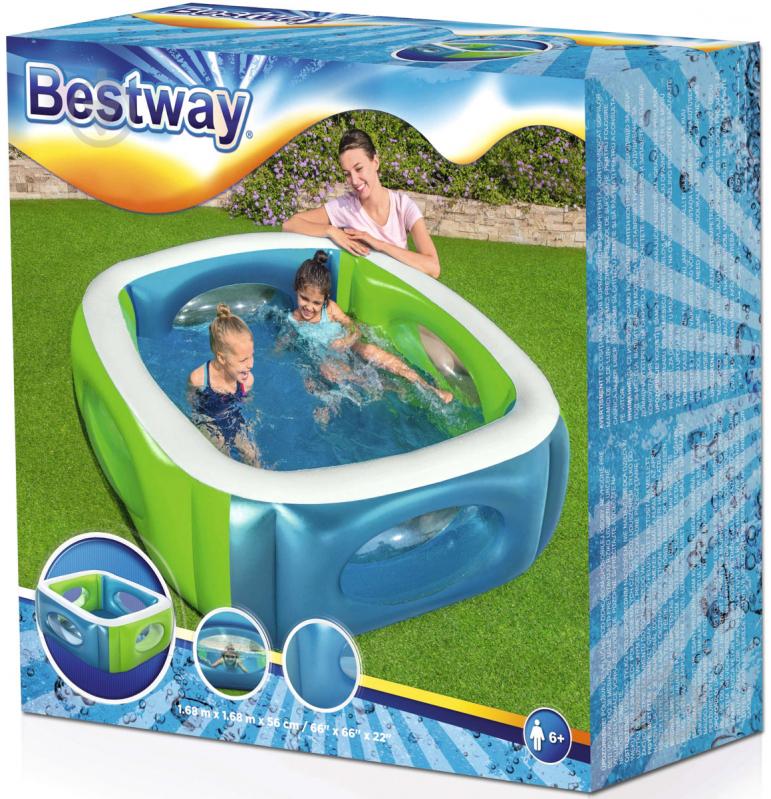 Бассейн надувной Bestway Батискаф 168x168х56 см (51132) - фото 8