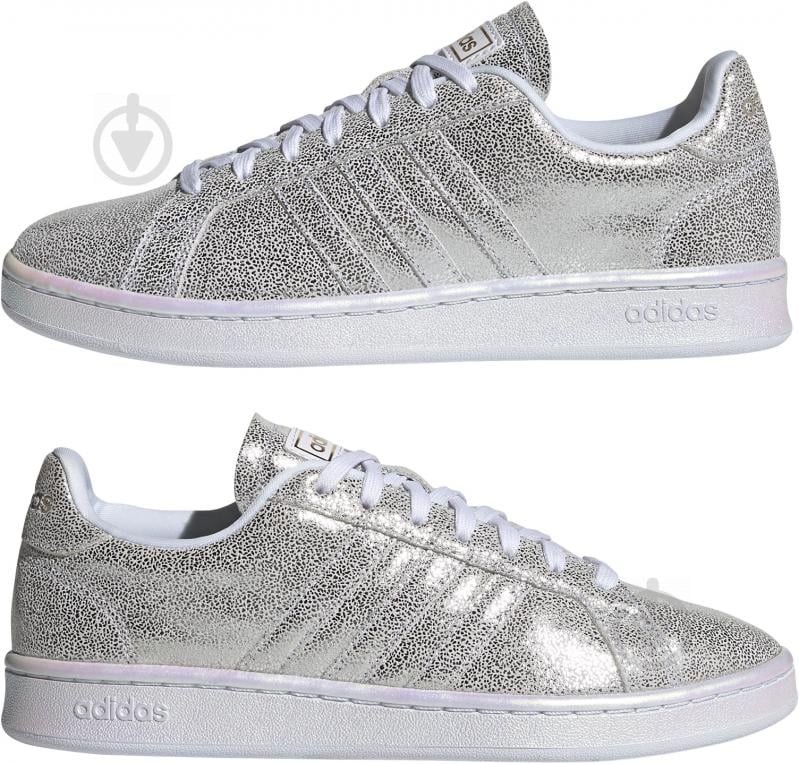 Кроссовки женские демисезонные Adidas GRAND COURT FY8951 р.38 2/3 серебряные - фото 5