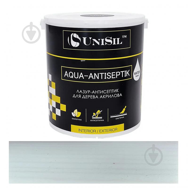 Лазур-антисептик UniSil для дерева Aqua Antiseptik білий шовковистий глянець 0,75 л - фото 1