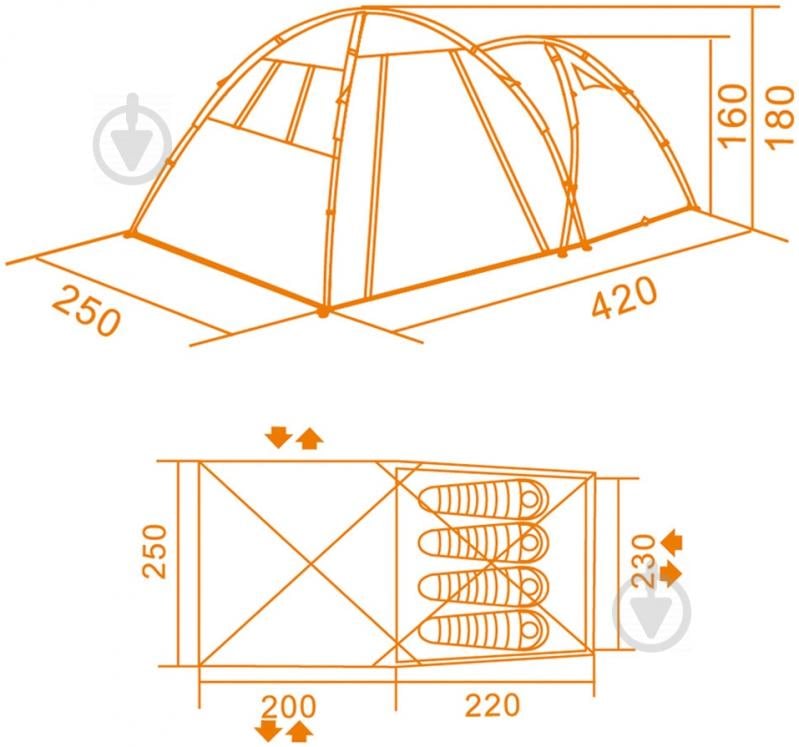 Палатка кемпинговая Кемпинг Together 4 PE - фото 7