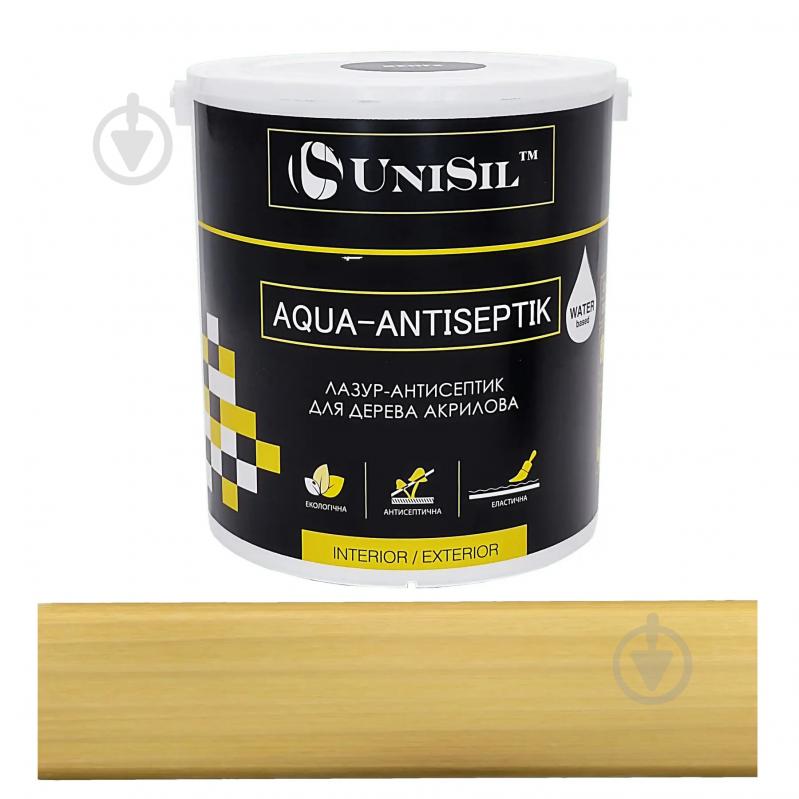 Лазурь-антисептик UniSil для дерева Aqua Antiseptik калужница шелковистый глянец 0,75 л - фото 1