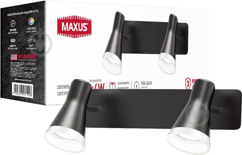 Спот Maxus Spot Light MSL-02W 2x4 Вт чорний - фото 2