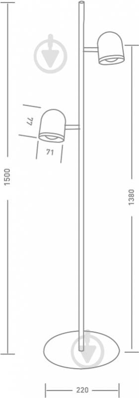 Торшер Maxus Spot Light MSL-01F LED 4 Вт чорний - фото 3