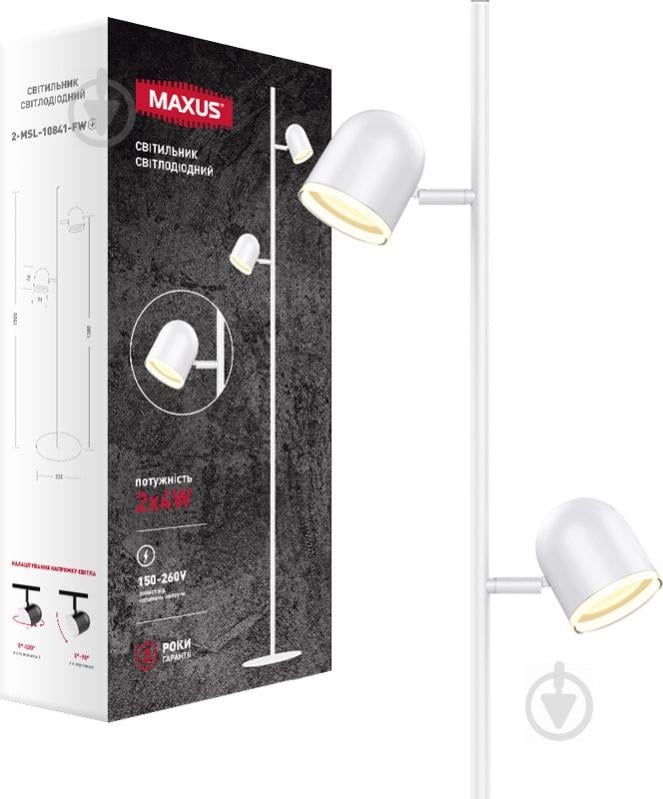 Торшер Maxus Spot Light MSL-01F LED 4 Вт білий - фото 2