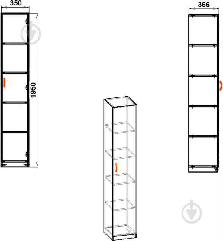 УЦЕНКА! Шкаф Компанит КШ-8 НИМФЕЯ АЛЬБА (УЦ №13) - фото 3