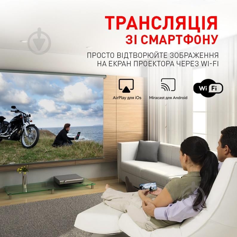 Проектор Aura 4K Android HDMI White SPJ-300 (AU-PRJSPJ300-W) - фото 5